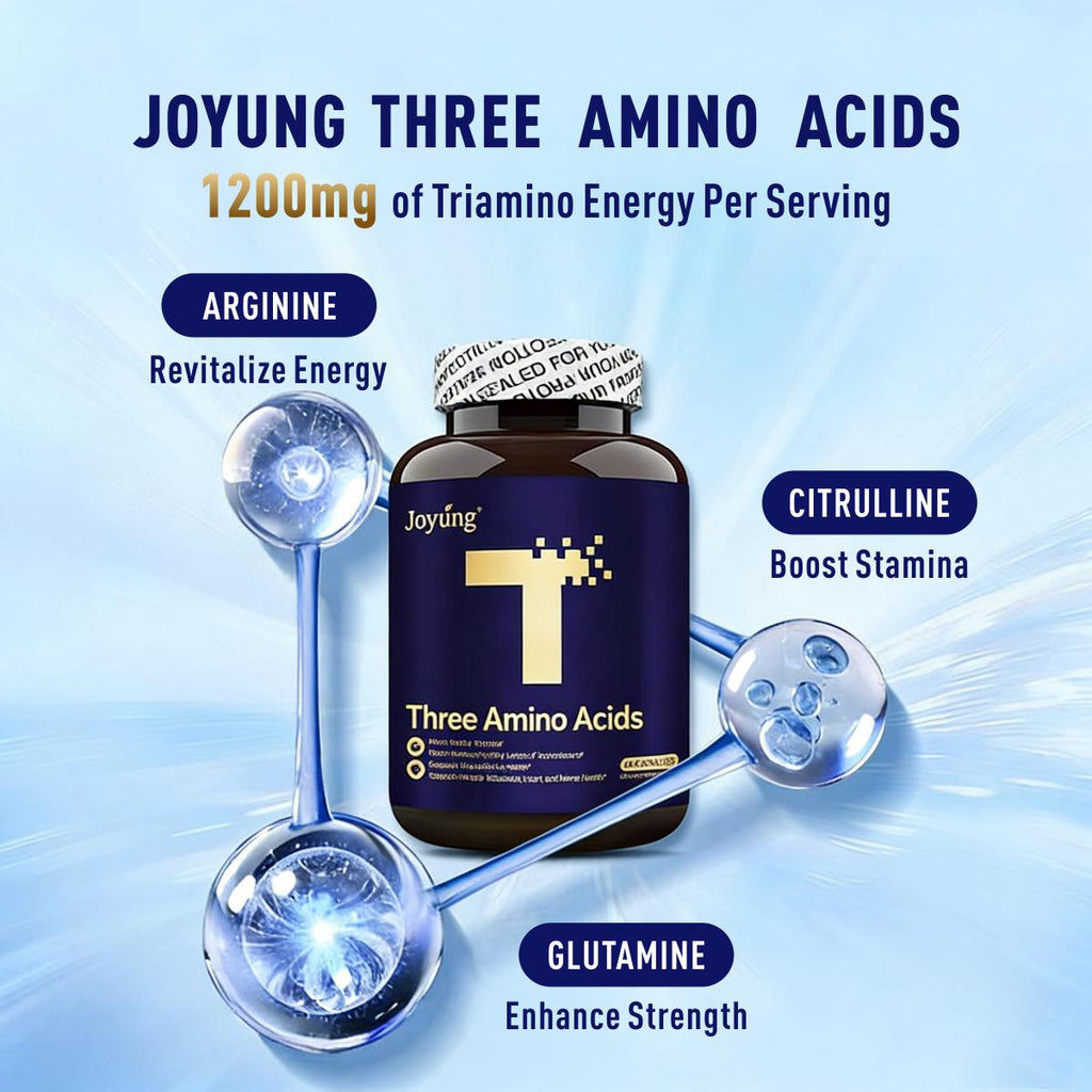 JOYUNG Vitality 3-Amino Acid Complex | 1200mg Vegan Energy & Focus Boost - 60 Caps